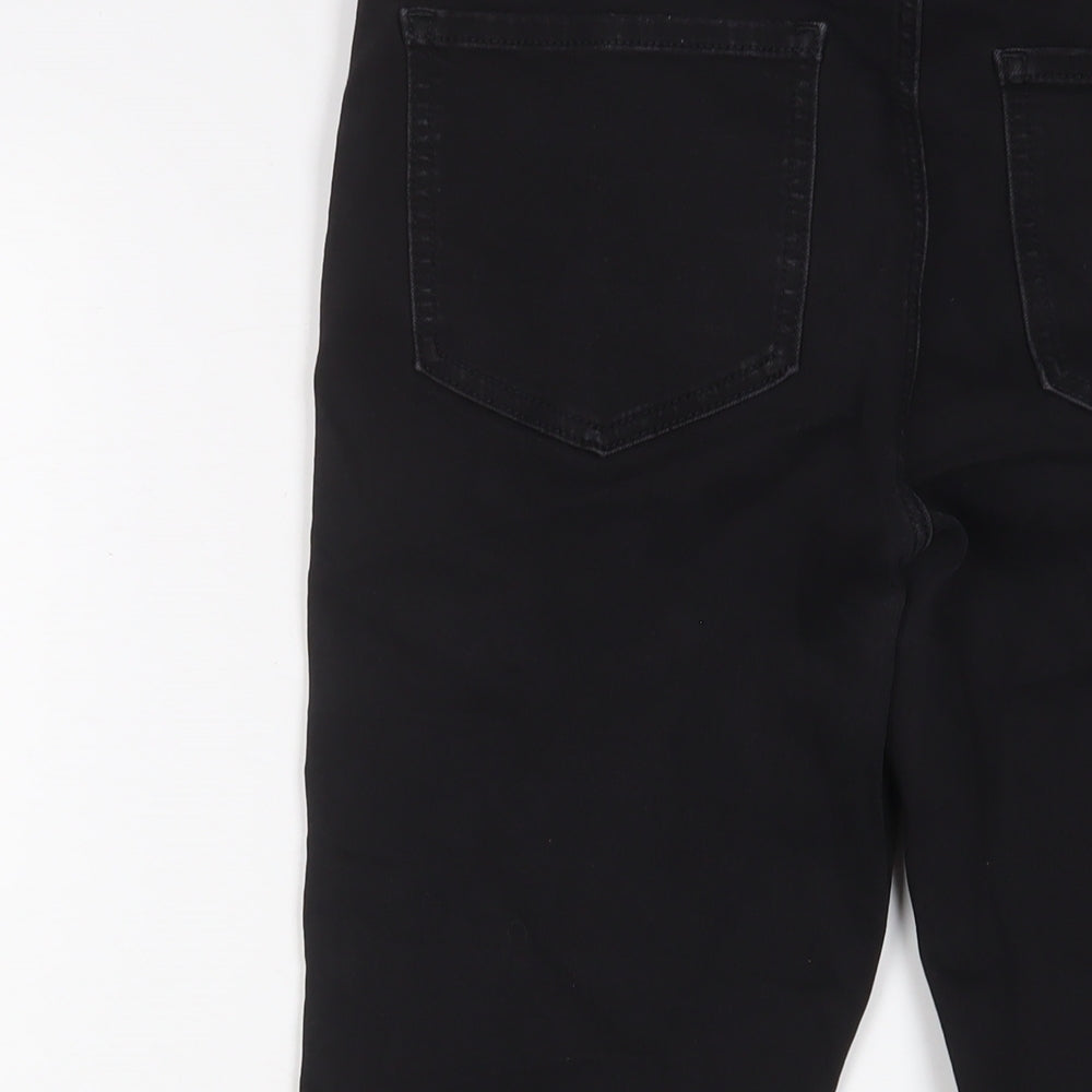 Marks and Spencer Womens Black Cotton Skinny Jeans Size 12 L23 in Regular Zip