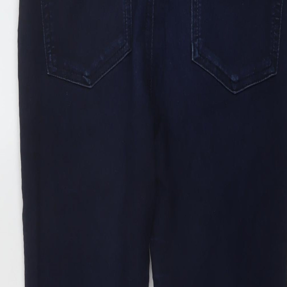 Marks and Spencer Womens Blue Cotton Skinny Jeans Size 10 L27 in Regular Button