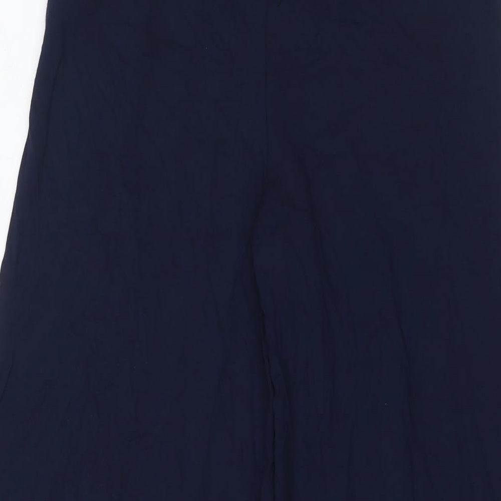 Marks and Spencer Womens Blue Viscose Trousers Size 6 L25 in Regular