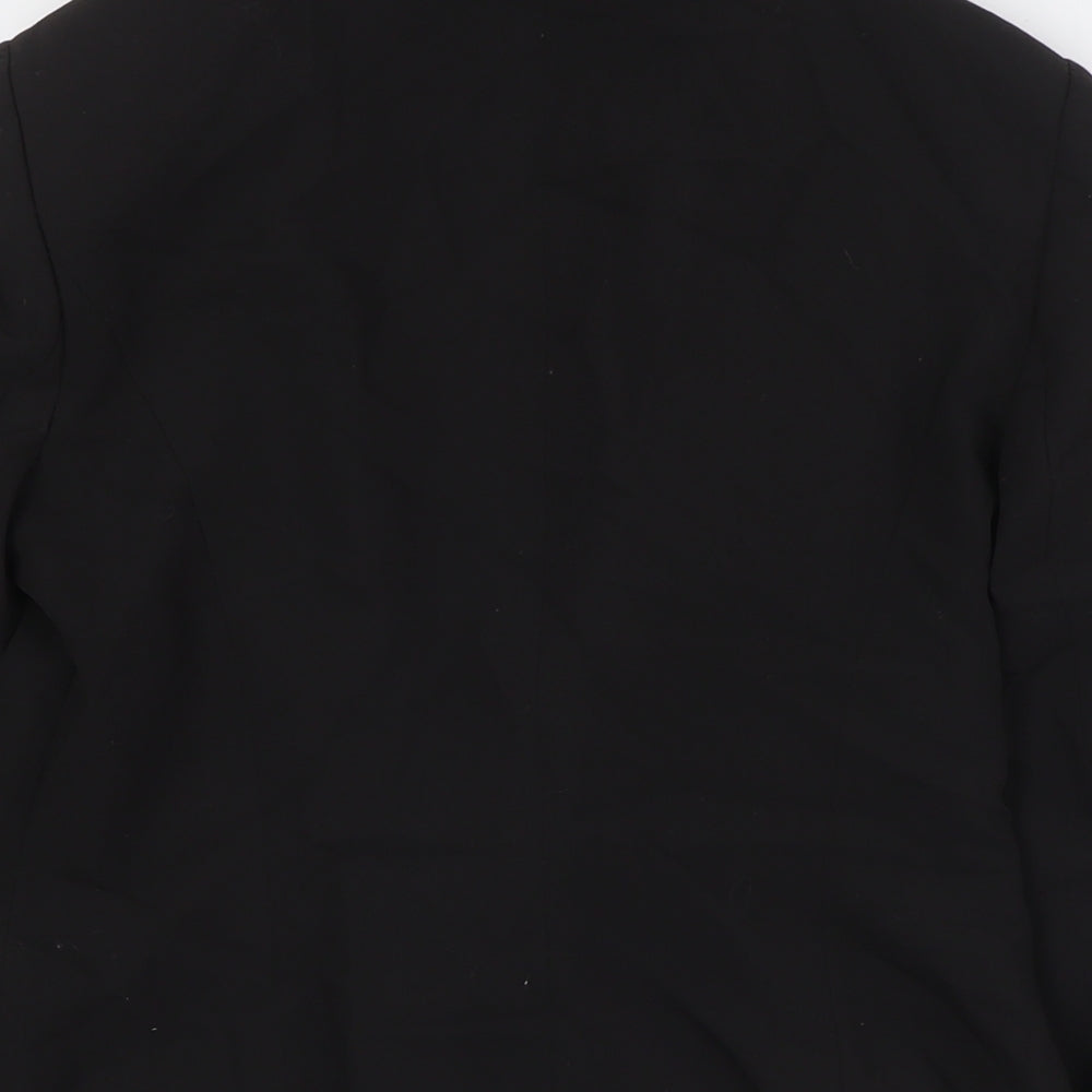 Marks and Spencer Womens Black Jacket Size 10 Button - Double Collared
