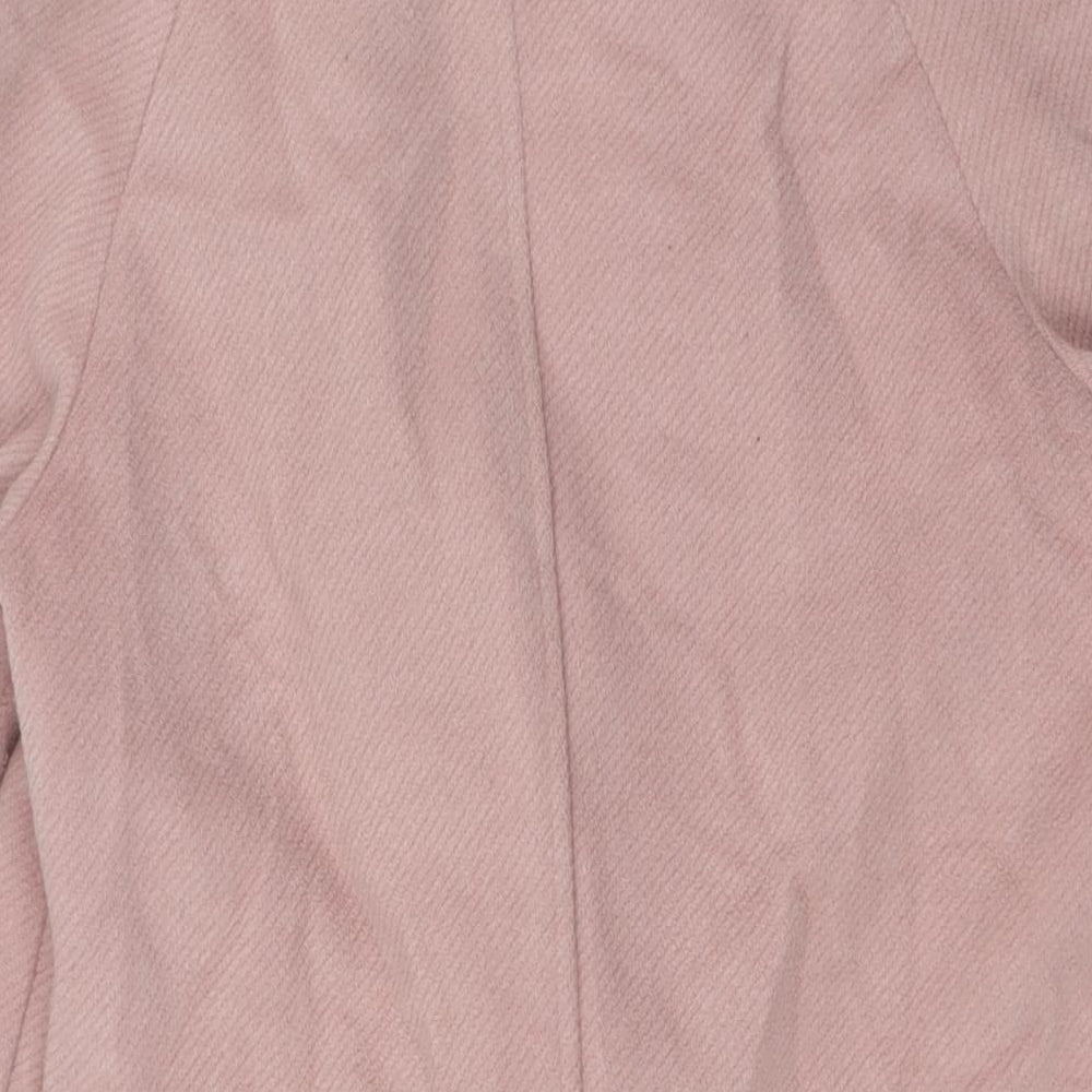 Marks and Spencer Womens Pink Overcoat Coat Size 8 Button - Dusk