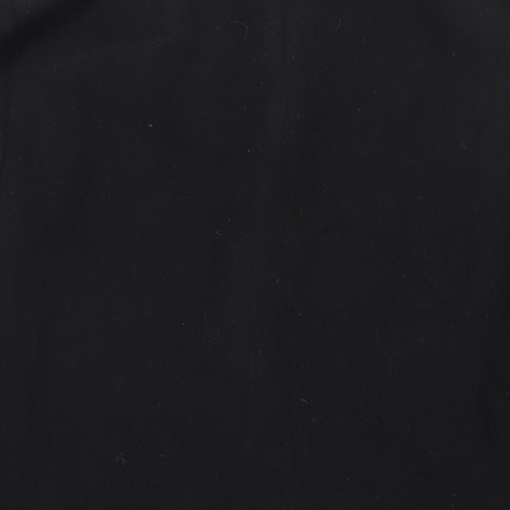 Marks and Spencer Mens Black Overcoat Coat Size L Button