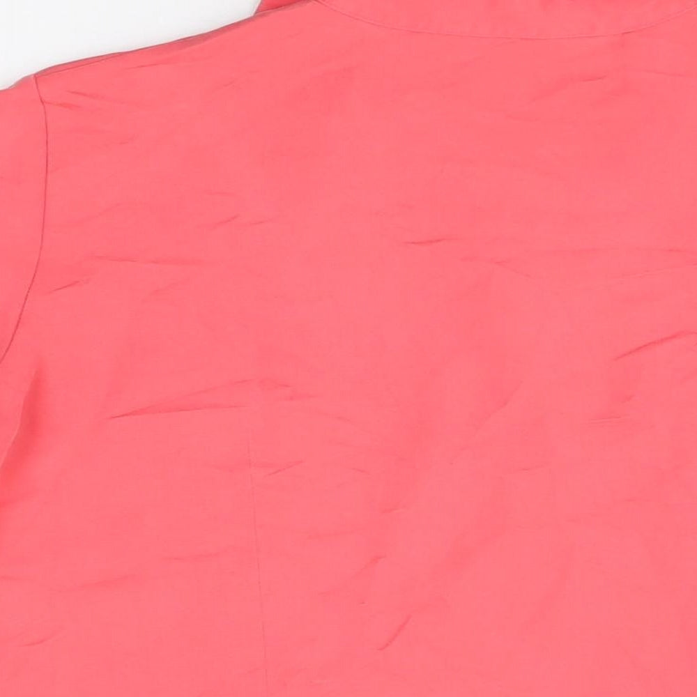Marks and Spencer Womens Pink Viscose Basic Button-Up Size 18 Collared