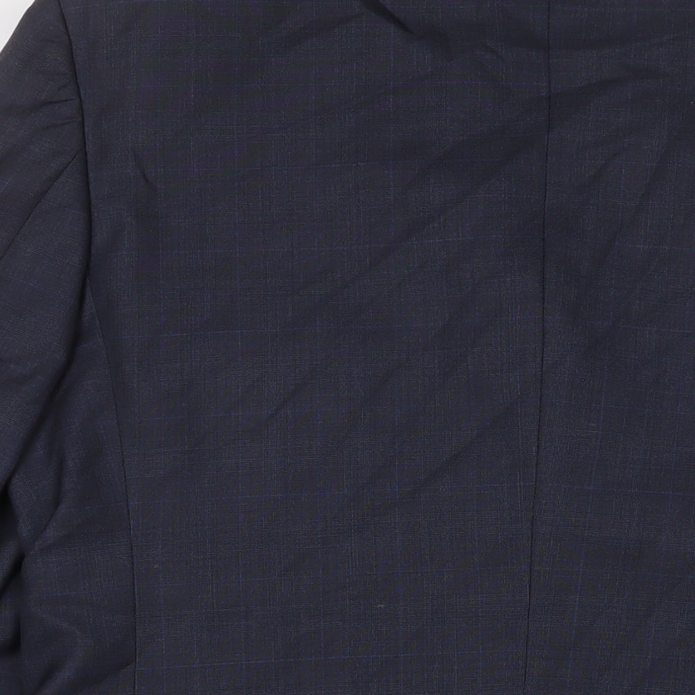 Jaeger Mens Blue Wool Jacket Suit Jacket Size 42 Regular