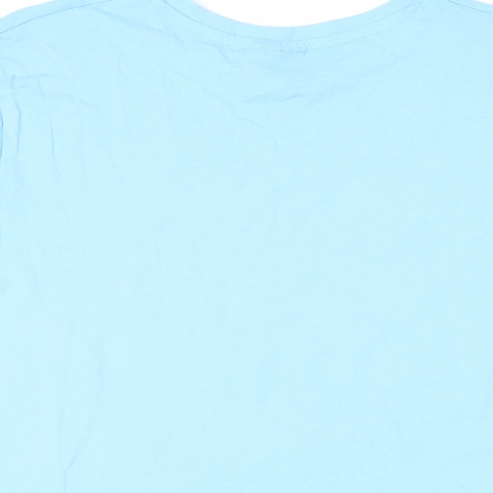 Hummel Mens Blue Cotton T-Shirt Size M Crew Neck