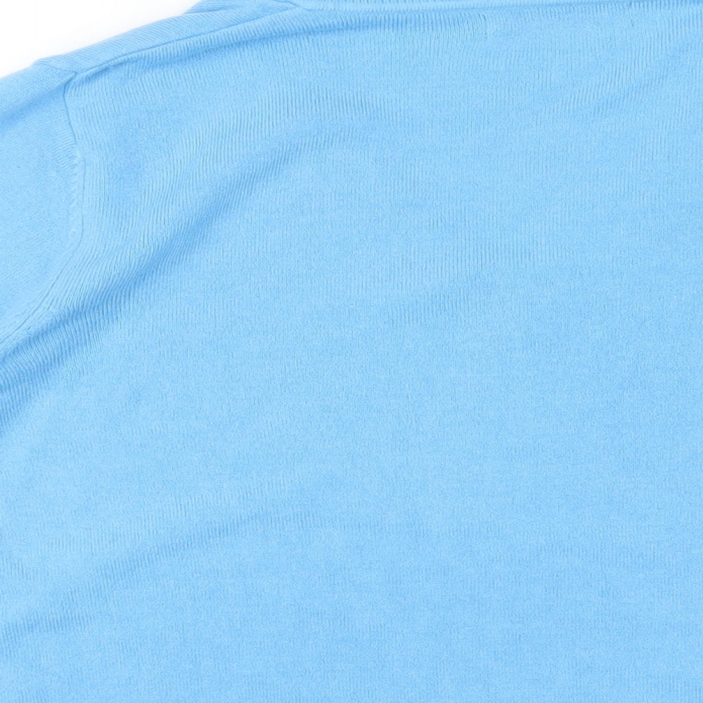 Marks and Spencer Womens Blue V-Neck Acrylic Pullover Jumper Size XL