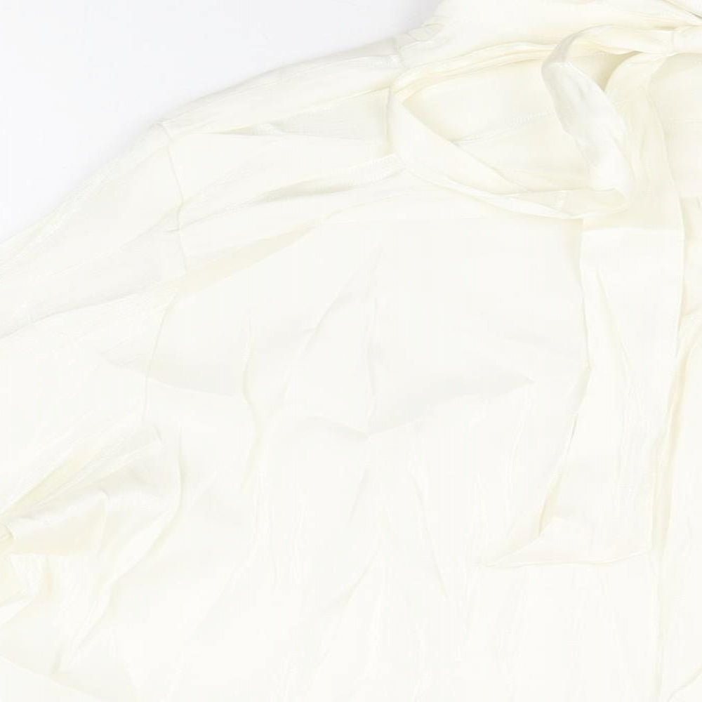 Marks and Spencer Womens Ivory Viscose Basic Button-Up Size 16 Collared