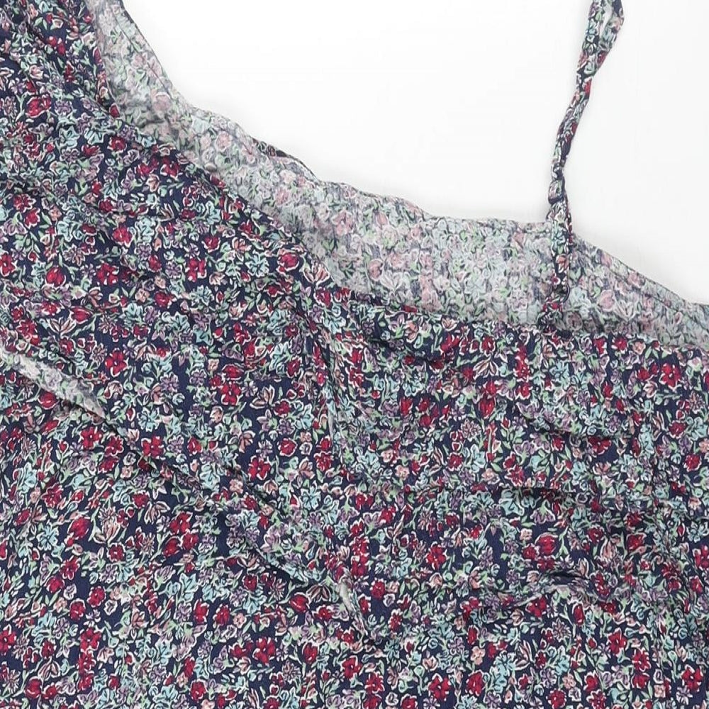 Dorothy Perkins Womens Multicoloured Floral Viscose Basic Blouse Size 16 One Shoulder - Frill