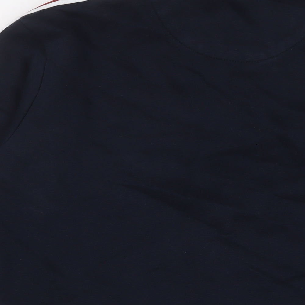 NEXT Mens Blue Striped Cotton Pullover Sweatshirt Size M - Logo, Embroidered
