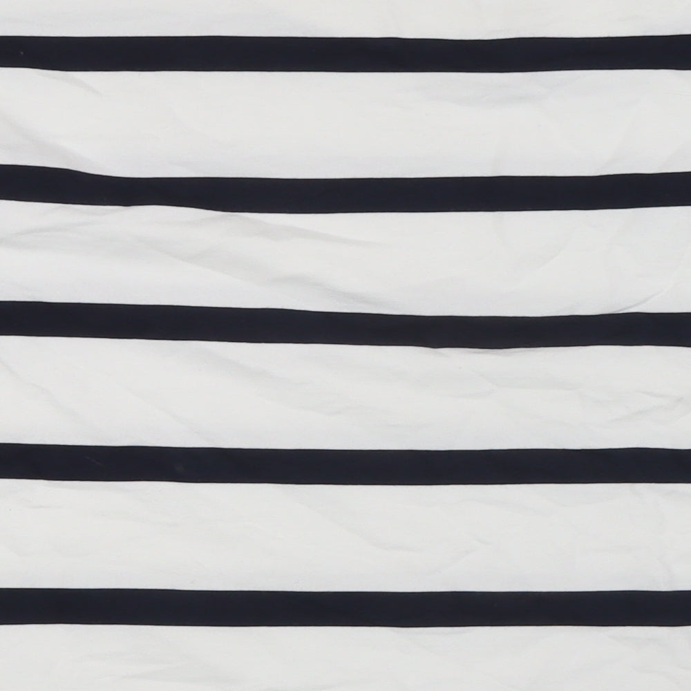 Marks and Spencer Womens White Striped Cotton Pullover Sweatshirt Size M