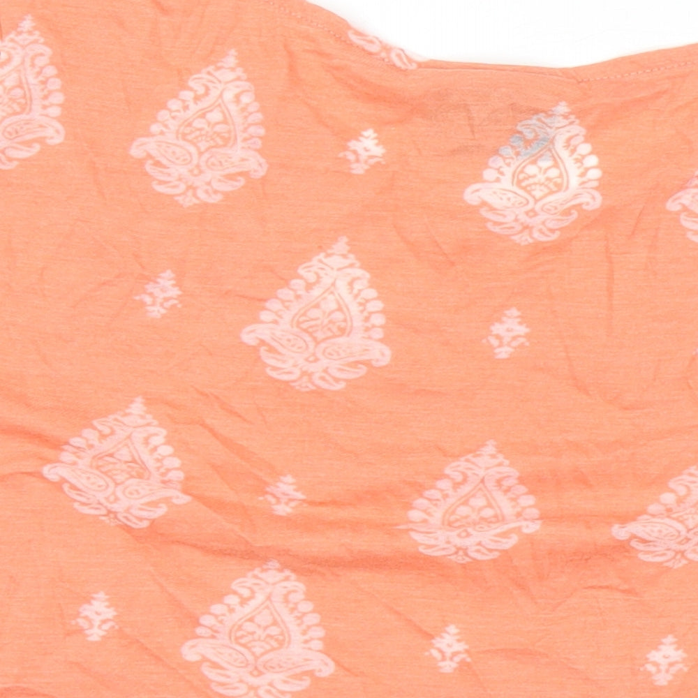 NEXT Womens Multicoloured Geometric Cotton Jersey T-Shirt Size 12 Boat Neck