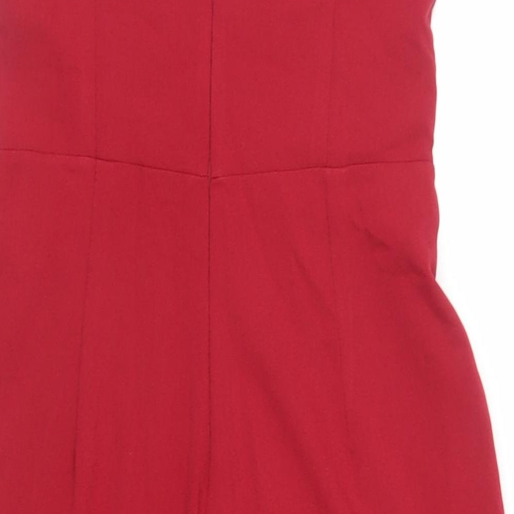 Wal G Womens Red Polyester Jumpsuit One-Piece Size M L20 in Zip