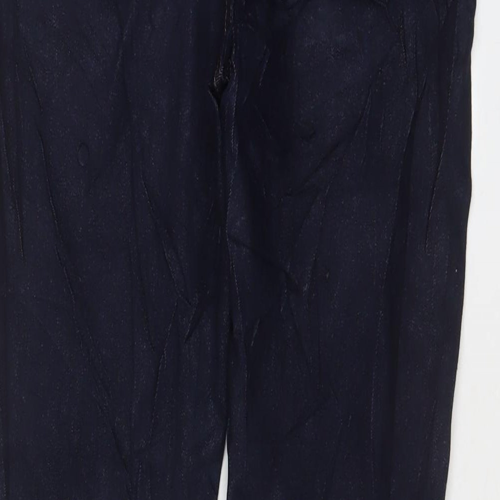Marks and Spencer Womens Blue Cotton Skinny Jeans Size 10 L26 in Regular Zip