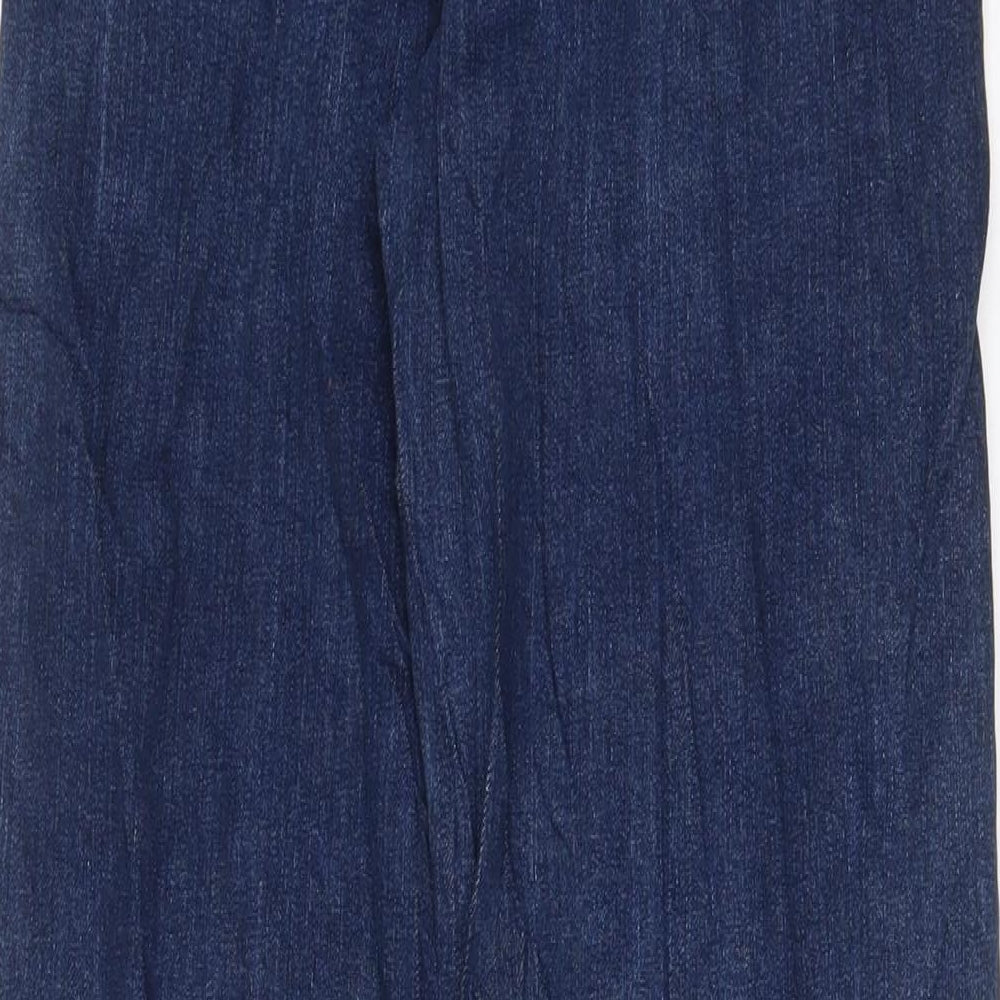 Marks and Spencer Womens Blue Cotton Boyfriend Jeans Size 6 L30 in Regular Zip