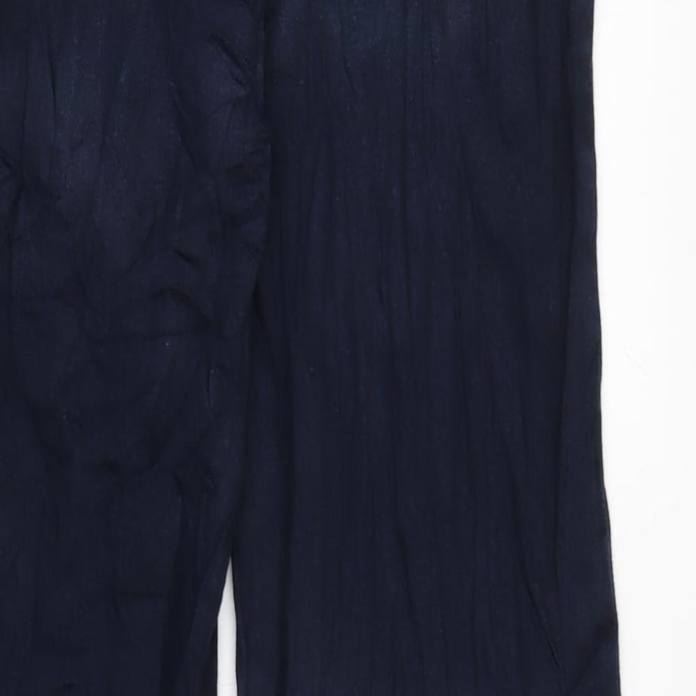 Marks and Spencer Womens Blue Cotton Blend Tapered Jeans Size 6 L29 in Slim Zip