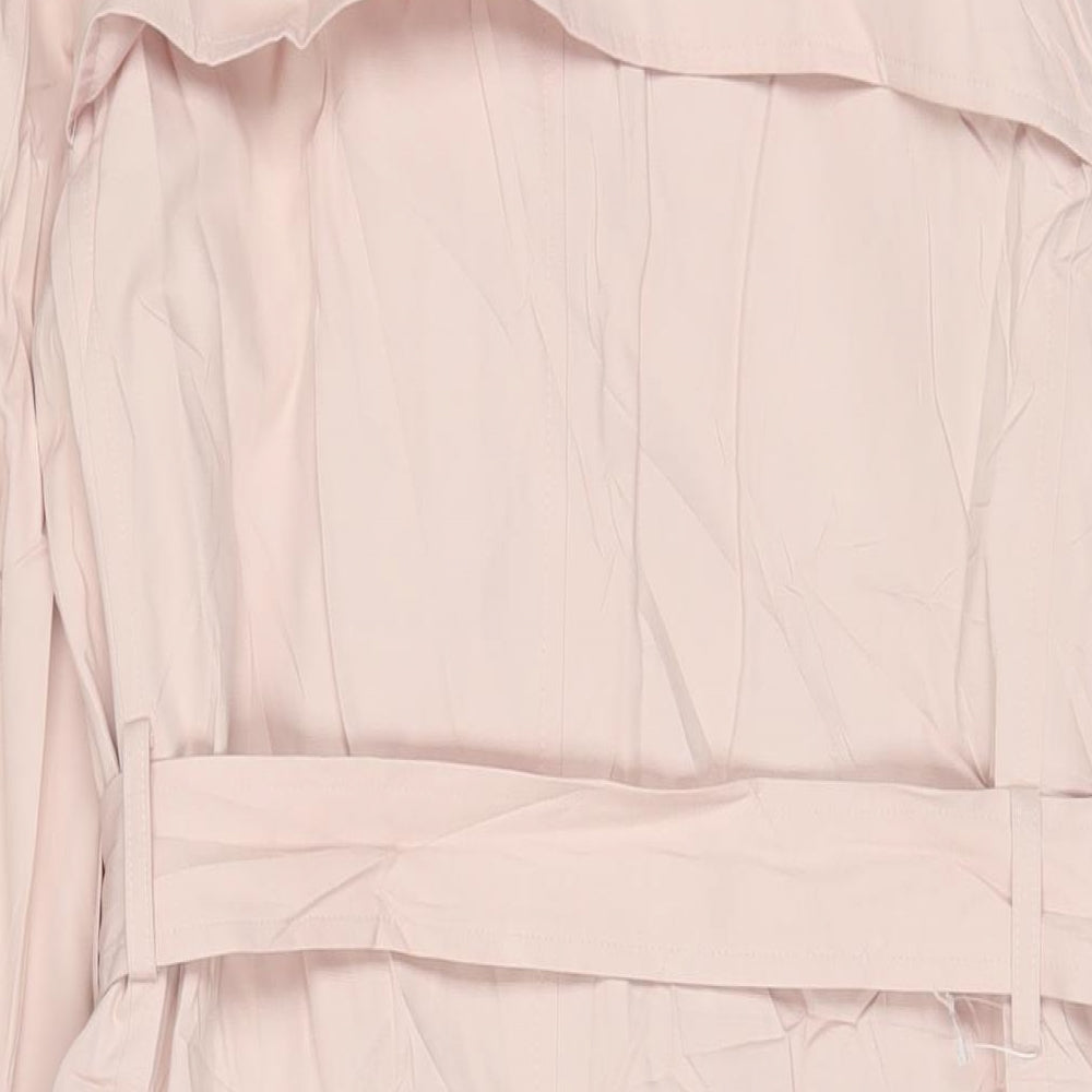 Marks and Spencer Womens Pink Overcoat Coat Size 12 Button - Belted