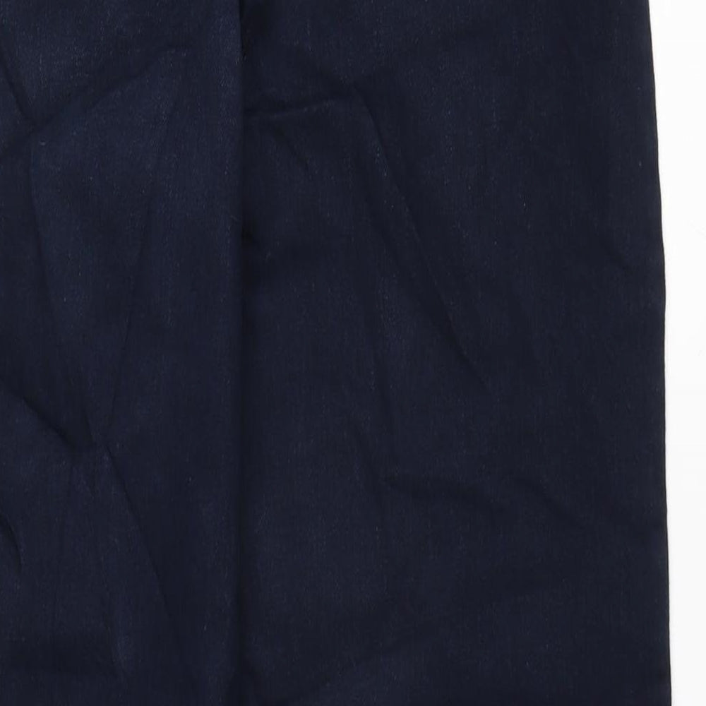 Marks and Spencer Womens Blue Cotton Blend Straight Jeans Size 6 L28.5 in Regular Zip