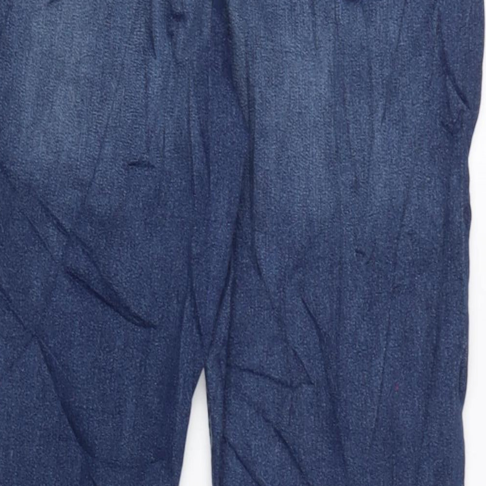 H&M Girls Blue Cotton Straight Jeans Size 14 Years L28 in Regular Tie