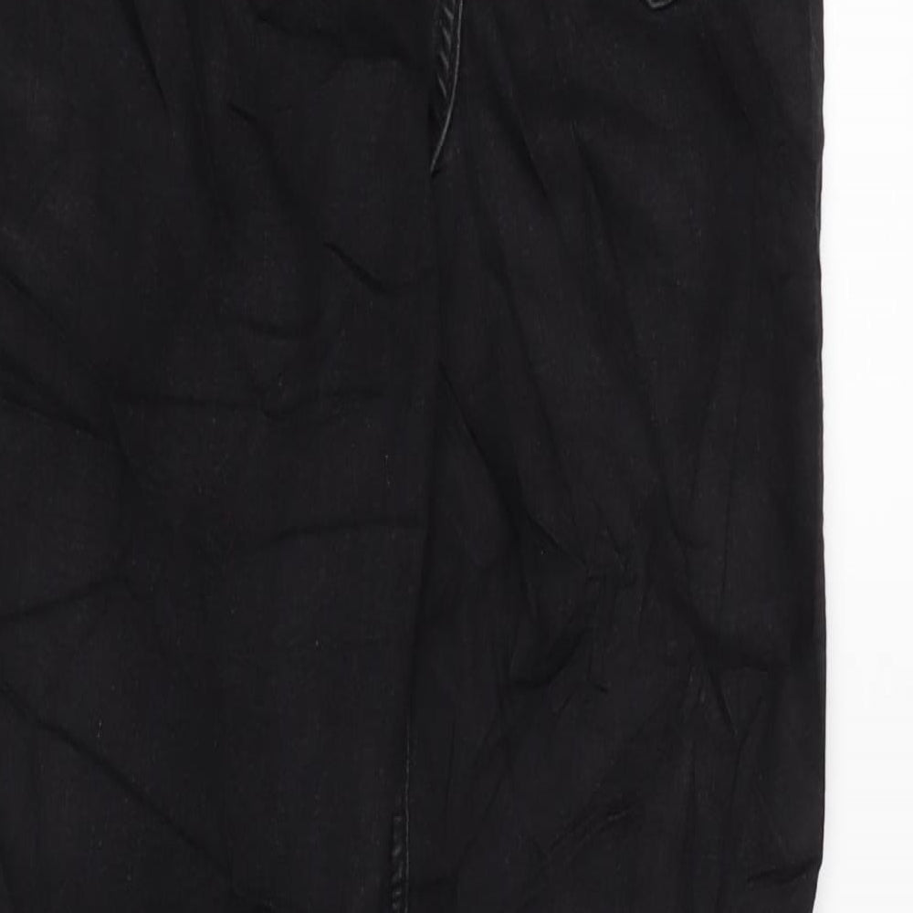 Marks and Spencer Womens Black Cotton Blend Straight Jeans Size 8 L29 in Regular Zip