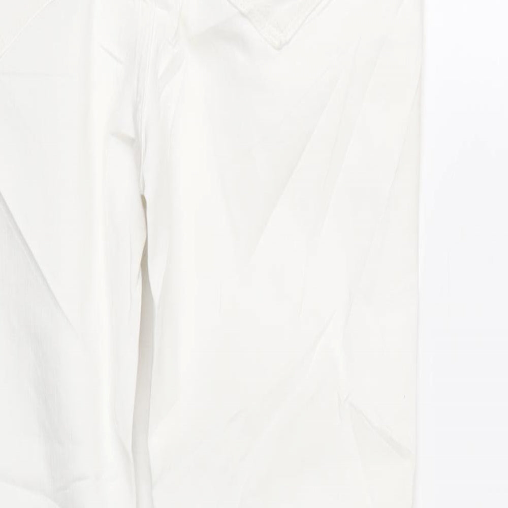 Marks and Spencer Womens White Cotton Skinny Jeans Size 12 L28 in Regular Zip