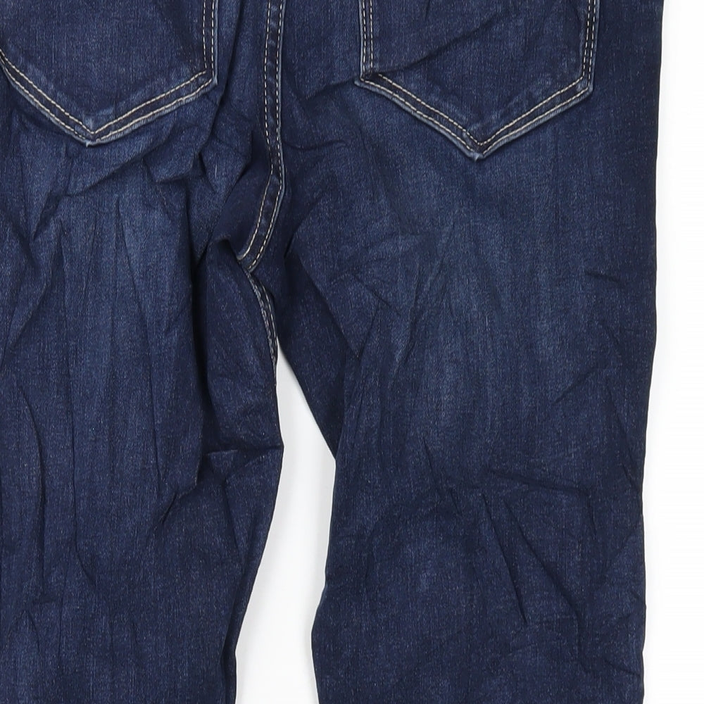 Marks and Spencer Womens Blue Cotton Skinny Jeans Size 10 L27 in Regular Zip