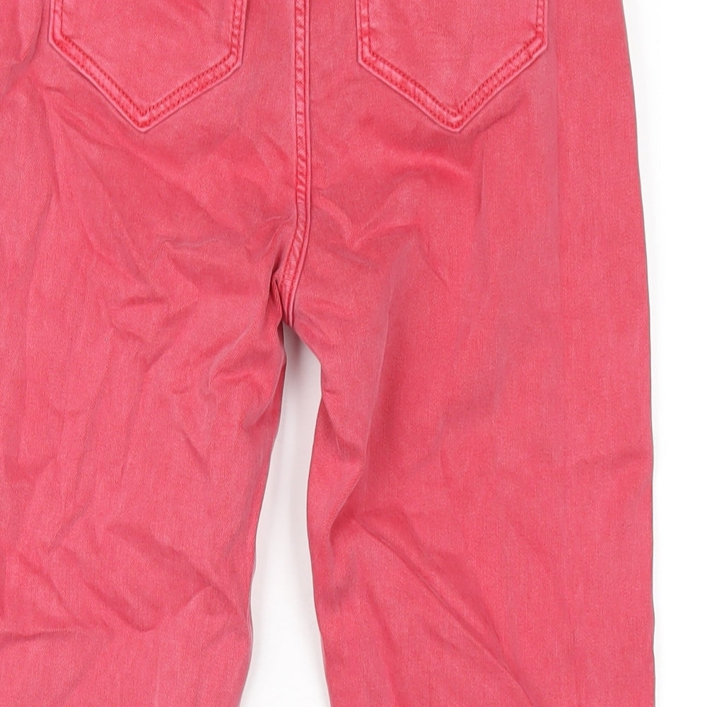 Marks and Spencer Womens Red Cotton Cropped Jeans Size 8 L23 in Regular Zip