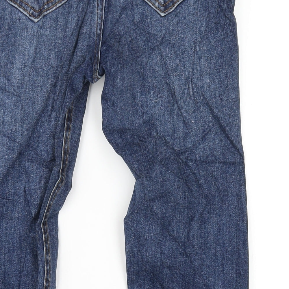 Marks and Spencer Womens Blue Cotton Skinny Jeans Size 6 L29 in Regular Zip