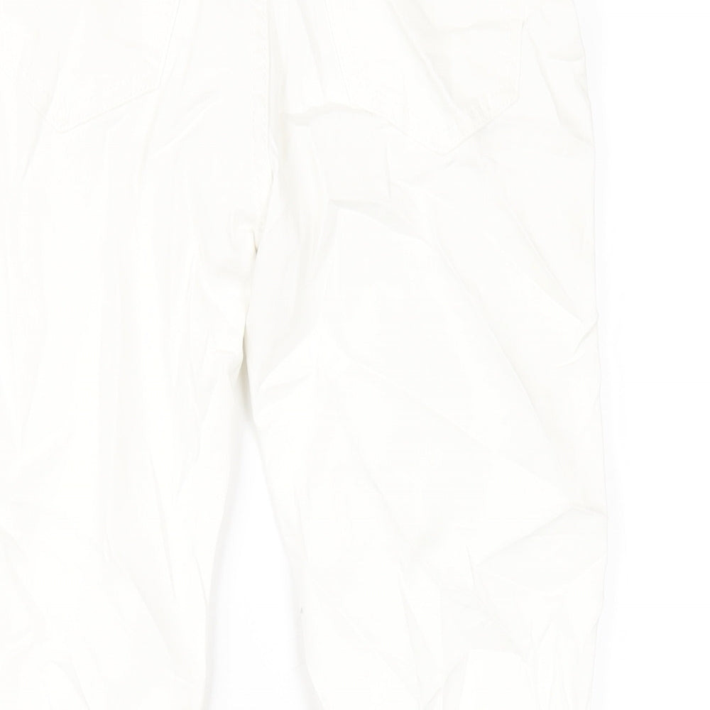 Marks and Spencer Girls White Cotton Skinny Jeans Size 10-11 Years L26 in Regular Zip