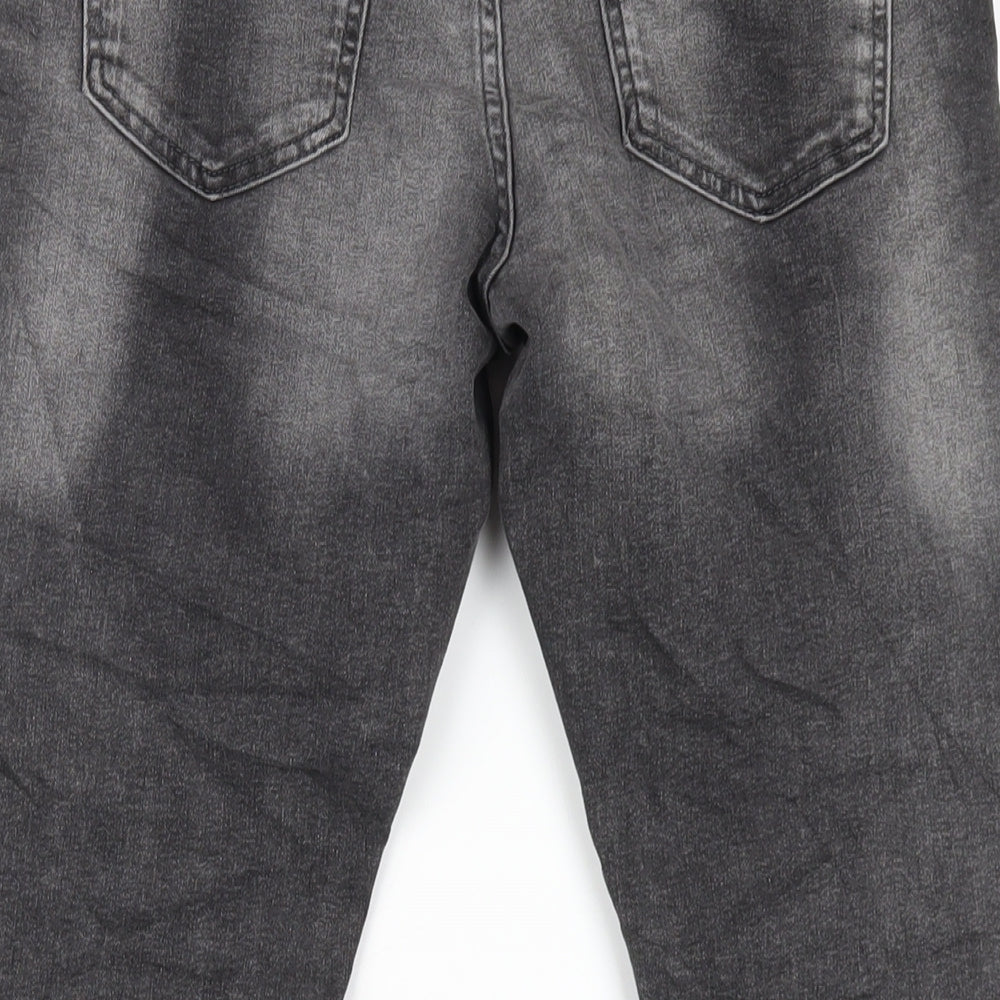 Marks and Spencer Womens Grey Cotton Skinny Jeans Size 10 L26 in Regular Zip
