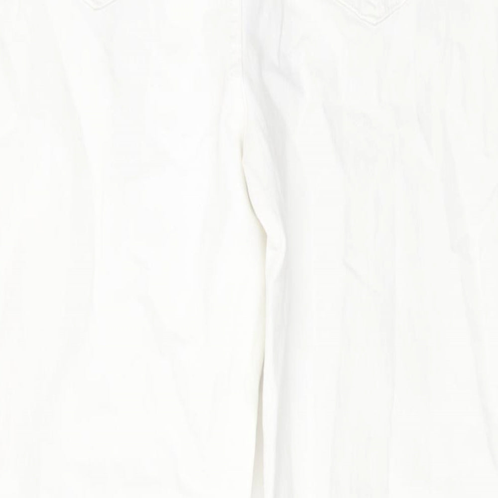 Marks and Spencer Womens Ivory Cotton Skinny Jeans Size 32 in L29 in Regular Button