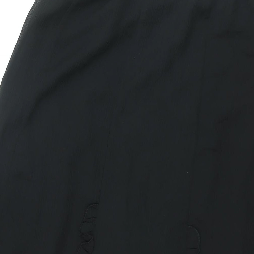 Damart Womens Black Polyester A-Line Skirt Size 12 - Frill
