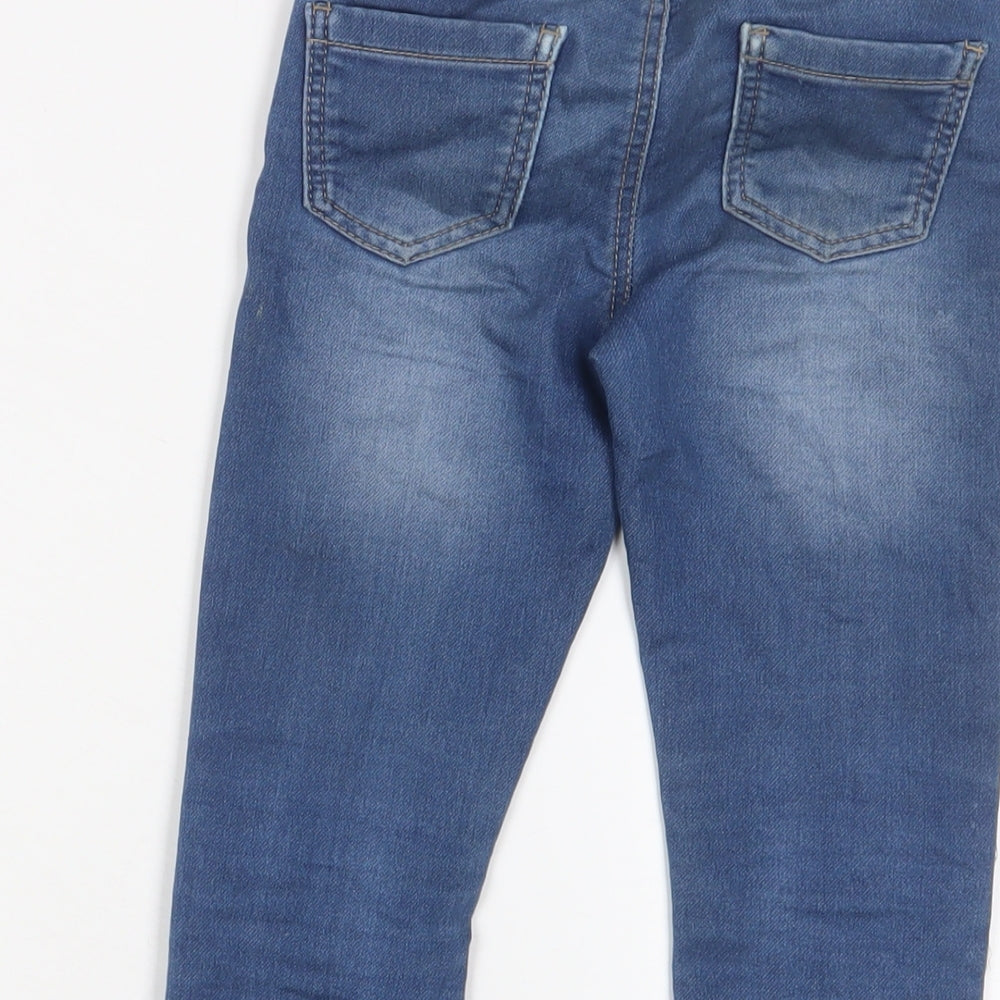 F&F Girls Blue Cotton Skinny Jeans Size 6-7 Years L20 in Regular Pullover