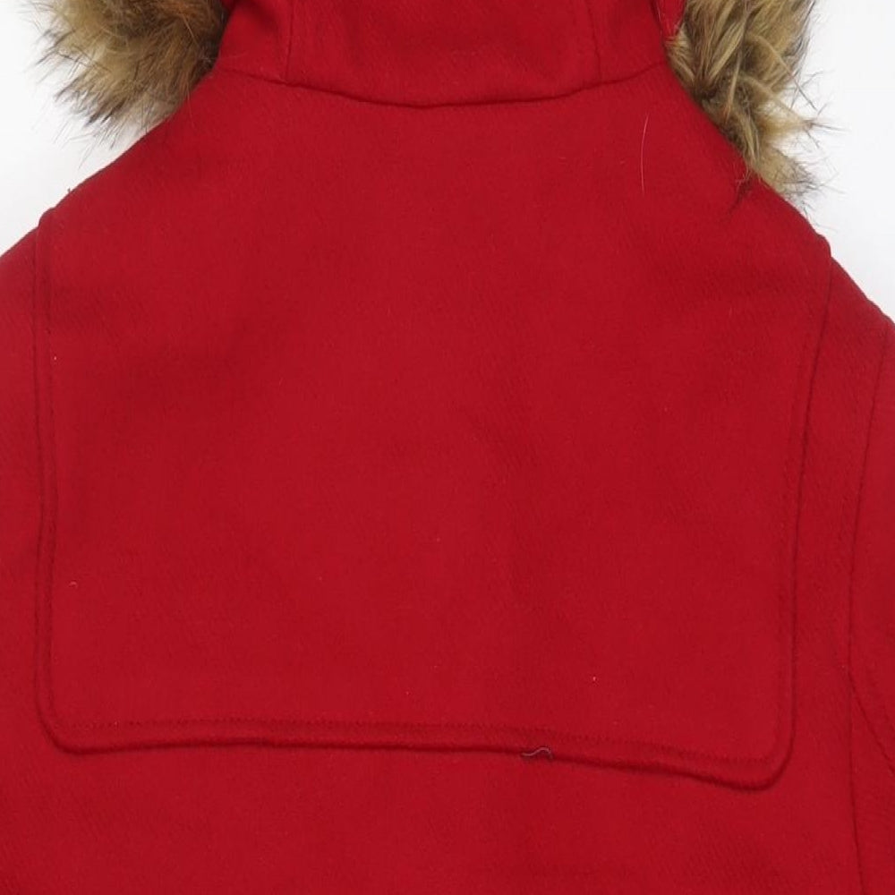 Marks and Spencer Womens Red Overcoat Coat Size 8 Zip
