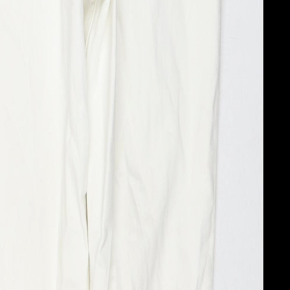 Marks and Spencer Womens White Cotton Skinny Jeans Size 12 L27 in Regular Zip