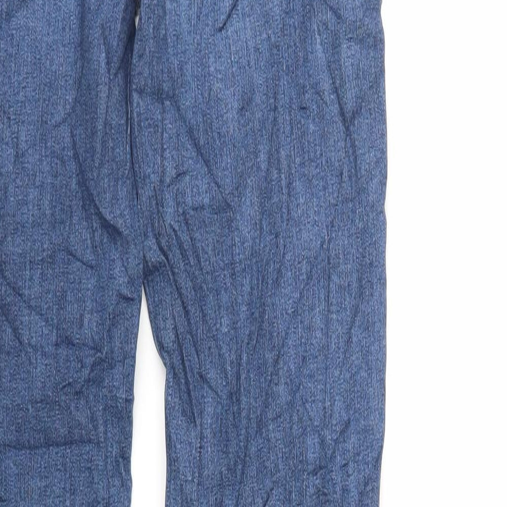 Marks and Spencer Womens Blue Cotton Skinny Jeans Size 8 L30 in Regular Zip - Raw Hem
