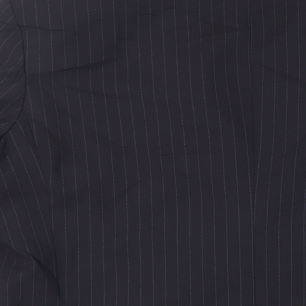 Marks and Spencer Mens Blue Striped Polyester Jacket Suit Jacket Size 42 Regular