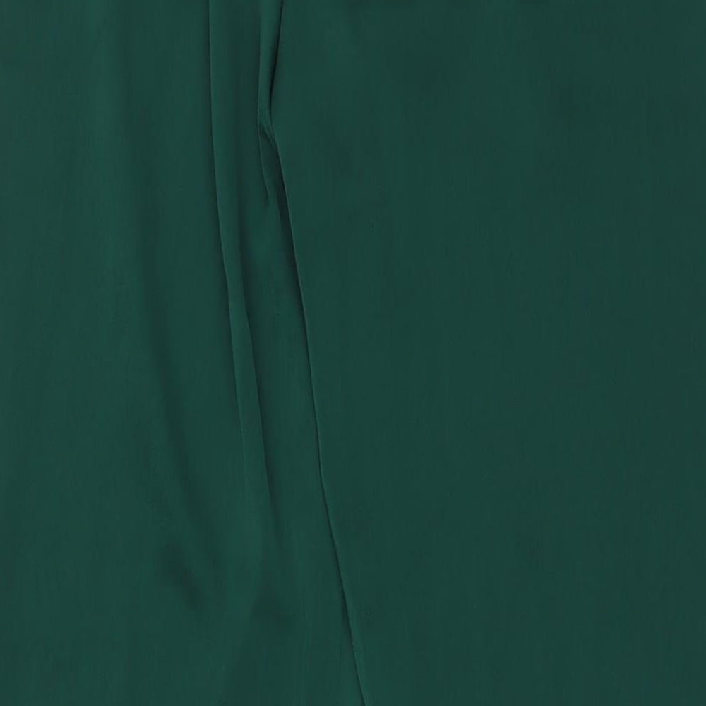PRETTYLITTLETHING Womens Green Polyester Trousers Size 8 L34 in Regular Zip