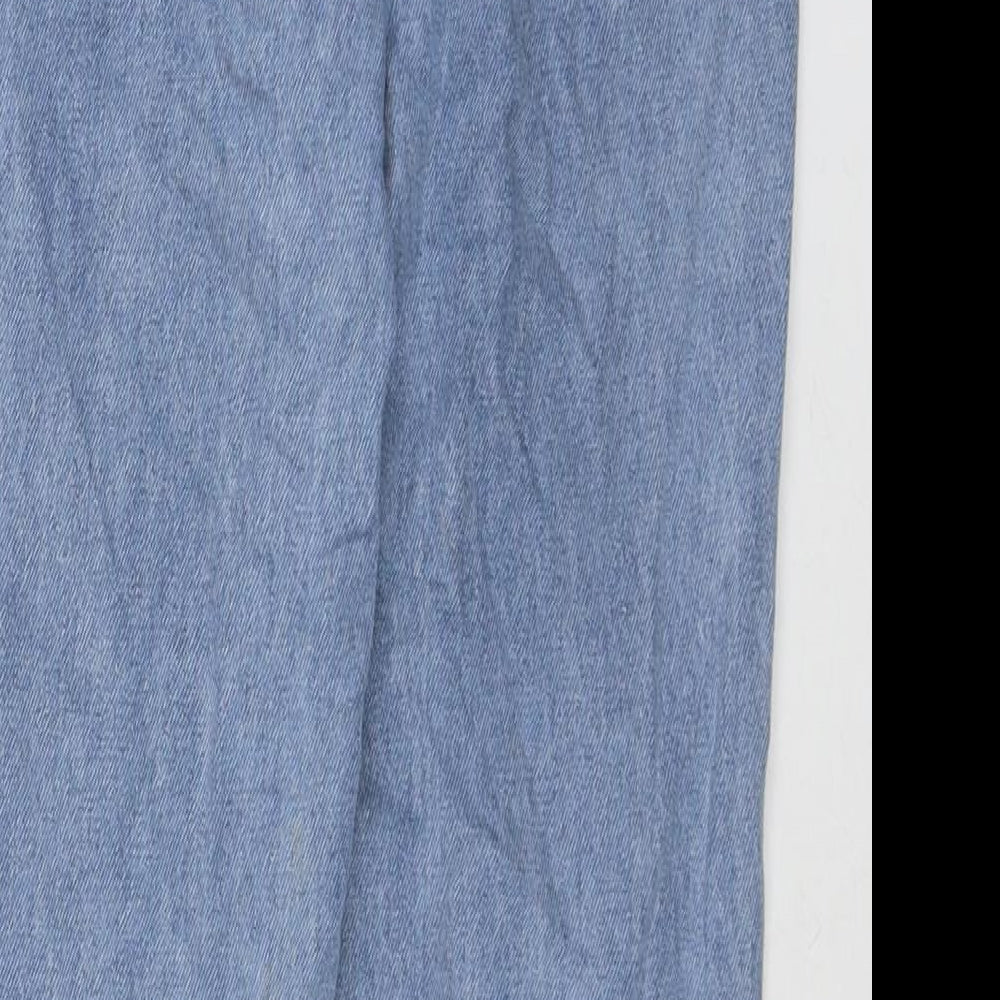 Matalan Girls Blue Cotton Straight Jeans Size 12 Years L25 in Regular Zip