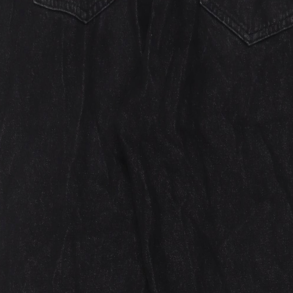 Jacamo Mens Black Cotton Straight Jeans Size 38 in L29 in Regular Zip - Short Leg