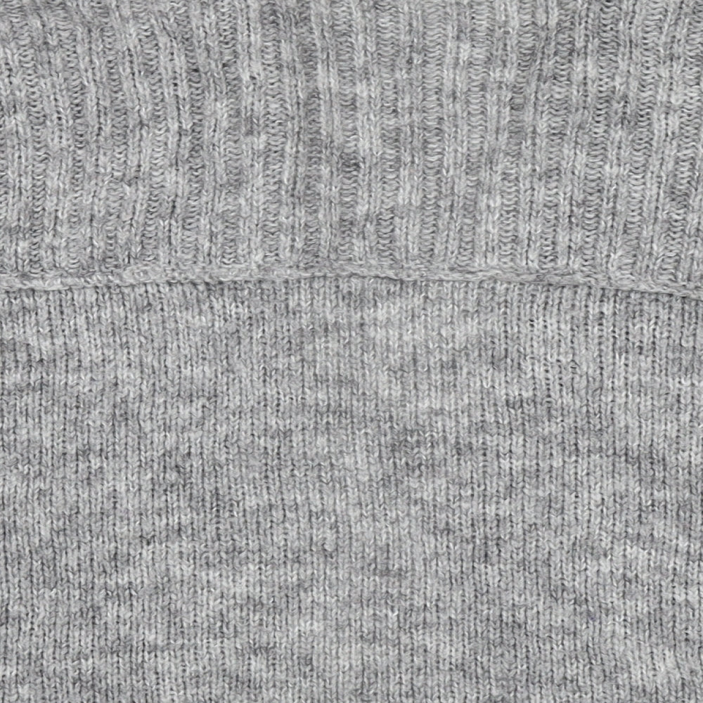 Marks and Spencer Womens Grey V-Neck Polyester Cardigan Jumper Size 14