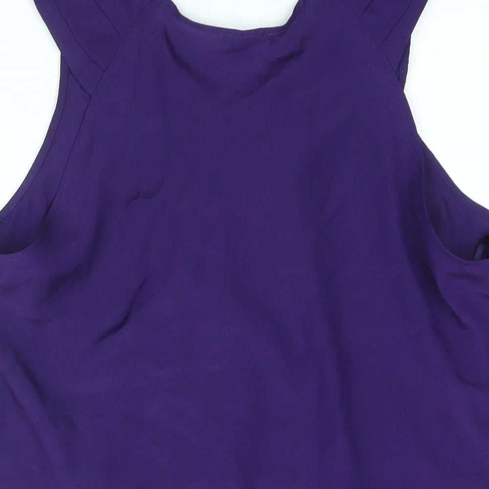 Marks and Spencer Womens Purple Polyester Camisole Blouse Size 14 Round Neck - Waterfall