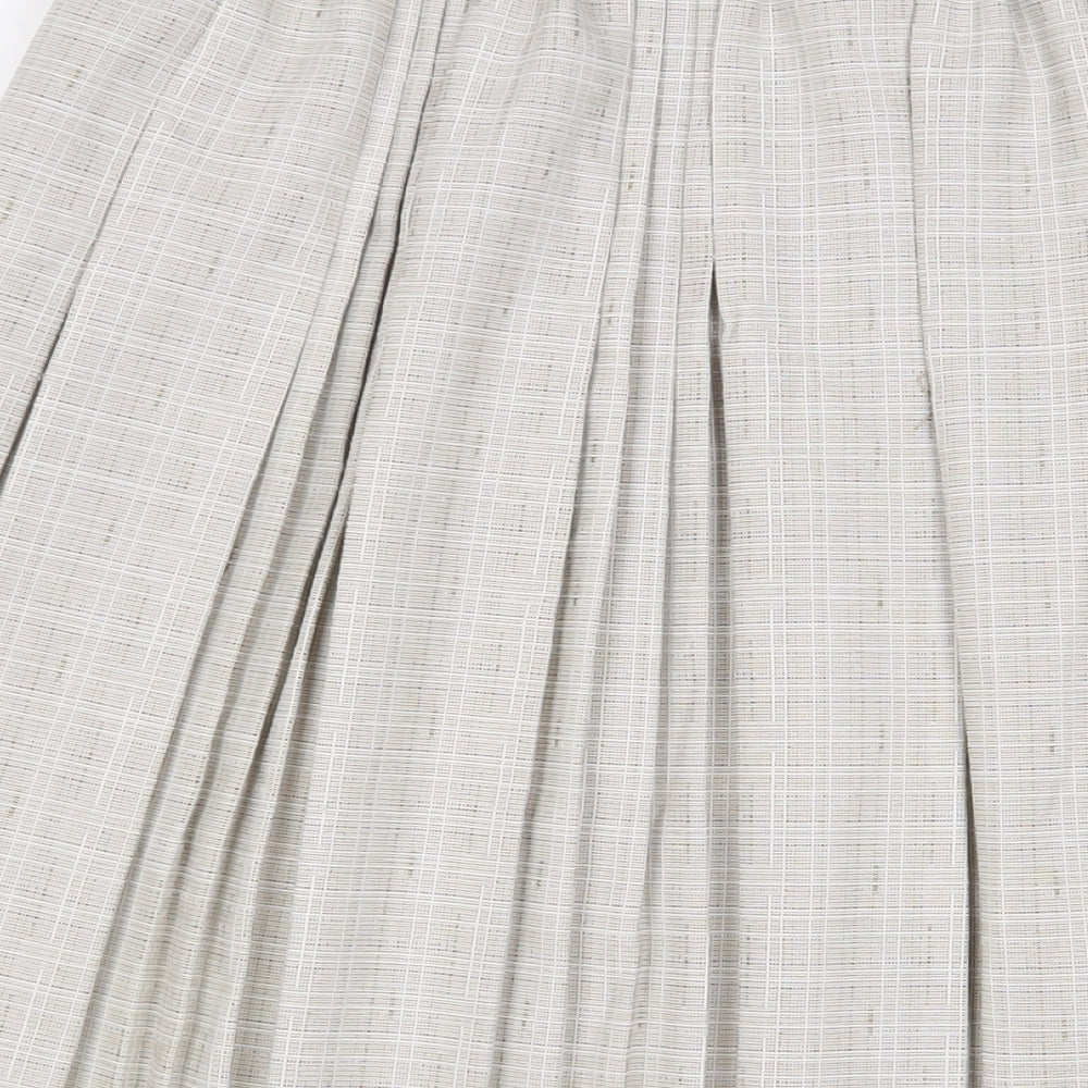 Afibel Womens Beige Geometric Polyester A-Line Skirt Size 16