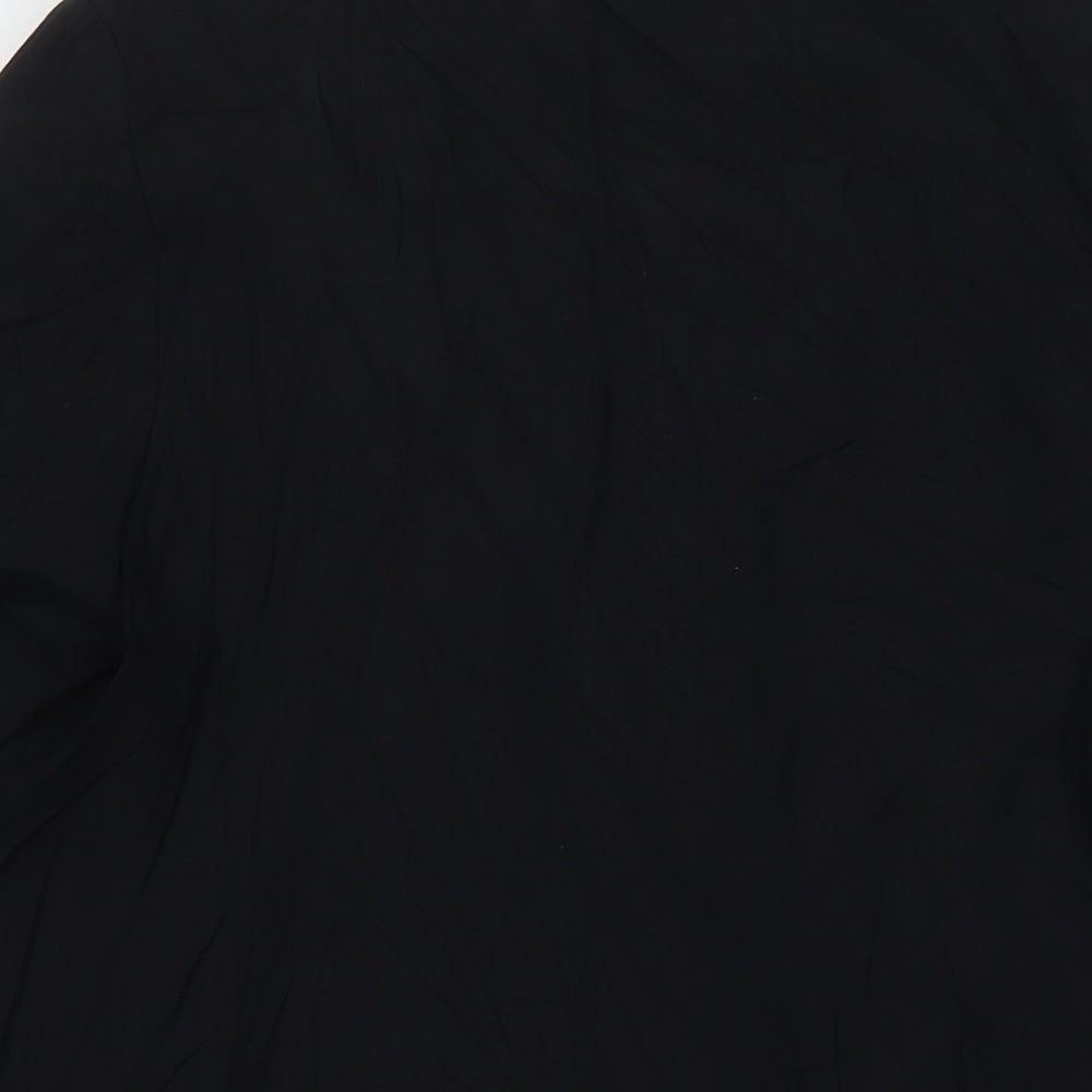 Marks and Spencer Womens Black Biker Blazer Size 14 Button