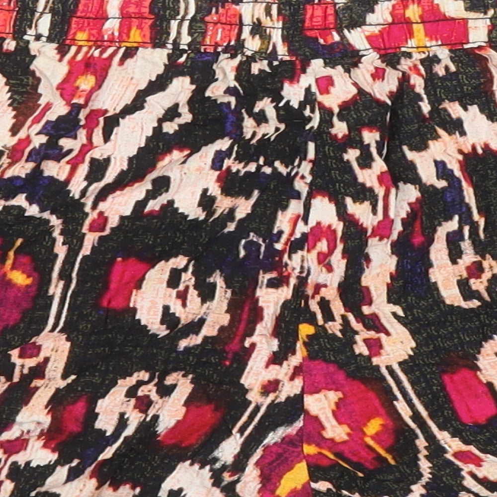 ANNA Womens Multicoloured Geometric Viscose Blend Basic Shorts Size S Regular