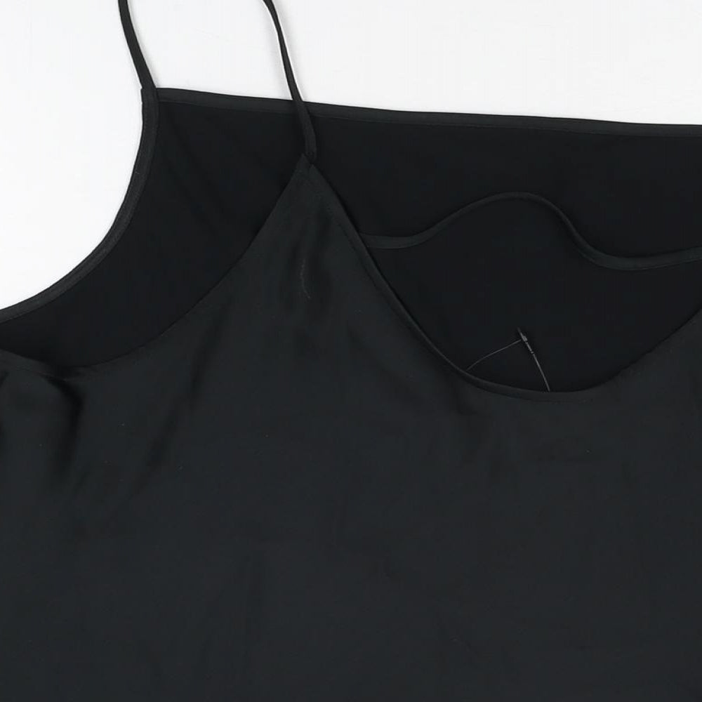 Marks and Spencer Womens Black Polyester Camisole T-Shirt Size 24 Cowl Neck
