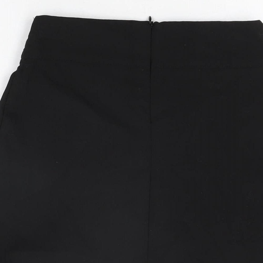 John Lewis Girls Black Polyester Straight & Pencil Skirt Size 12 Years Regular Zip
