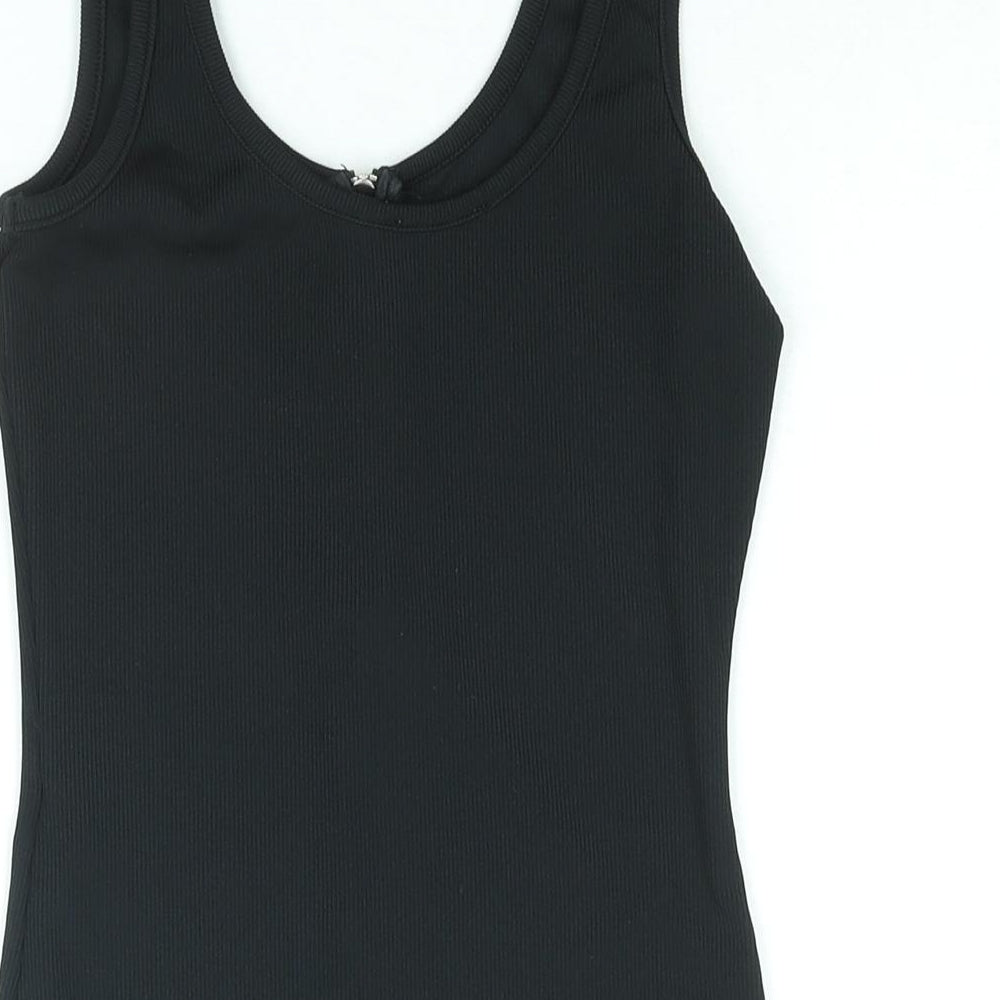 New Look Womens Black Polyester Basic Tank Size 10 Scoop Neck