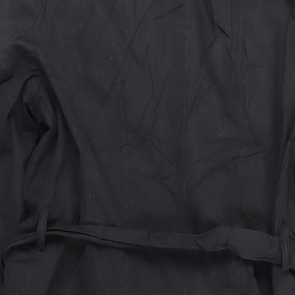 Per Una Womens Black Trench Coat Coat Size 16 Button