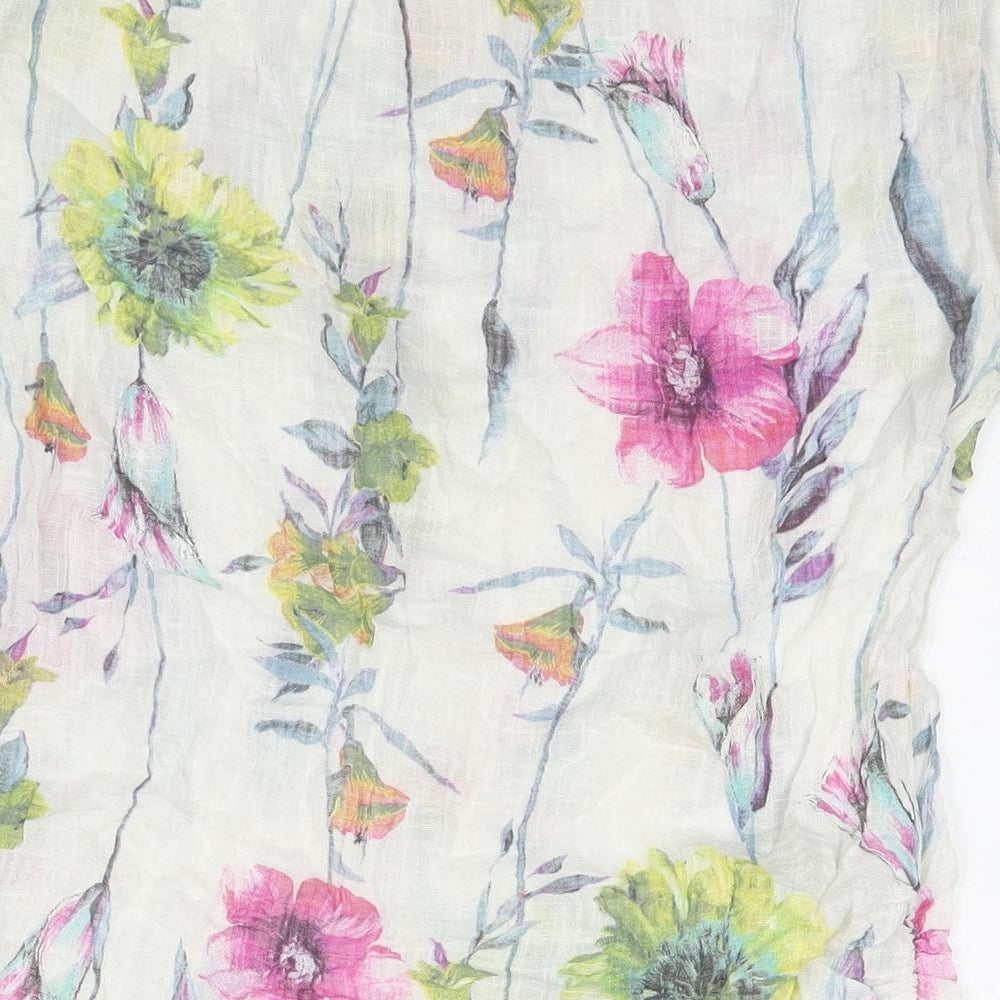 LV Clothing Womens Multicoloured Floral Cotton Basic Tank One Size Round Neck