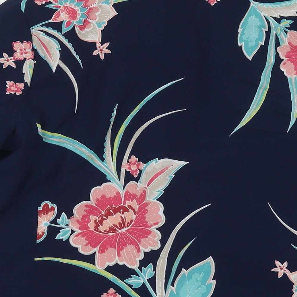 Bonmarché Womens Blue Floral Kimono Blazer Size 12